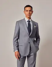 Hawes & Curtis Light Blue Tonal Windowpane Check Tailored Fit Suit Jacket | 1913 Collection Size: 40 (EU 50)