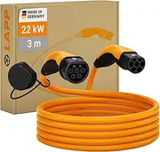 Lapp Mobility Type 2 Charging Cable 22 kW/Smooth / 32 A / 3-Phase/E-Car Charging Cable/Mode 3/3 m