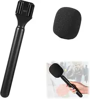 Microphone Holder,Wireless Mic Stand Handheld Stick,Mic Handheld Adaptor Microphone Handle Mount with Draft Shield for DJI Mic 1/2 Wireless GO II Accessories Interview Rig Replacement