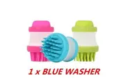 1 x Blue Soap Dispensing Pet Washer Brush Puppy Dog Cat Soft Scrubber Grooming Hand Brush