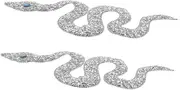 PHENOFICE 2pcs Snake Shaped Rhinestone Hotfix Patches for DIY Fashion Durable Rhinestone Decals for Clothing Shoes Hats Easy Application with Strong Adhesive for Versatile Styling