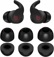 3 Pairs Memory Foam Compatible with Beats Fit Pro Ear Tips Buds, S/M/L 3 Size Replacement Cancel Noise Anti-Slip Fin in Case Comfortable No Silicone Pain Earbuds for Beat Fit Pro - Black