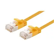 Dynamix PLSSY-C6A-0.25 Cat6A RJ45 Patch Lead - 25cm - Yellow S/FTP - Shielded - 10G - 34AWG - Ultra-Slim - Gold Plated - PoE 802.3af [PLSSY-C6A-0.25]
