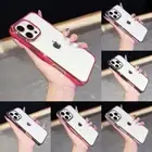 AU Plating Clear Cover For iPhone 16 15 14 13 12 11 Pro Max Plus Shockproof Case