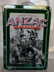 Embossed Commemorative Anzac Biscuit Tin - Balikpapan 1945 NEW