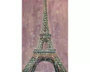 Fine art watercolor painting Eiffel Tower at sunset- Paris, France (art print)