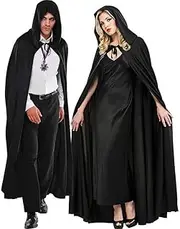 Costume Bay Halloween Hooded Cape Cloak Full Length Costume Unisex Adult Kids Velvet Vampire Spooky Elegant Witch Mysterious Robe Gothic Magic Bookweek Cosplay