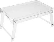 Acrylic Bed Tray with Foldable Legs - Versatile Clear Lap Desk Breakfast Tray - Acrylic Laptop Table for Dining and Work (Clear)