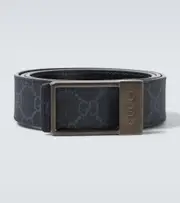 [Gucci] Gucci GG Canvas reversible leather belt Inch 34 blue