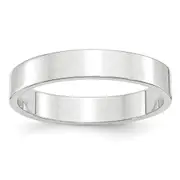 Solid 18K White Gold 4mm Light Weight Flat Men's/Women's Wedding Band Ring Size 4