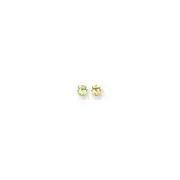 14k Yellow Gold 4mm Square Step Cut Peridot Earrings