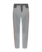 Diesel 2020 D-Viker Logo Patch Straight Leg Jeans 29 Gray