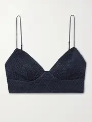 [Adam Lippes] Adam Lippes - Matelassé Wool-blend Bralette - Navy - US12 US 12 Blue