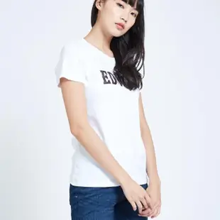 【EDWIN】女裝 溫變迷彩短袖T恤(白色)