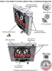 4 Row AAR Radiator Lowhose Pass 24",16" Fan-1967-1970 Mercury Cougar XR7 #MC338 (for: Ford)