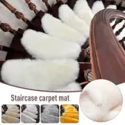 1pc Stair Fuax Fur Wool Foot Carpet Stepping Mat Steps Plush Floorself-adhesive