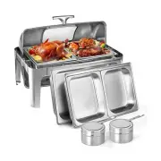 9 QT Roll Top Chafing Dish Buffet Set, Professional Food Warmer Buffet Set fo...
