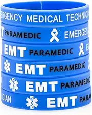 Silicone Rubber Paramedics Emergency Medical Technicians Wristbands Bracelets for Respect and Recognizing.