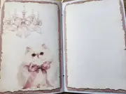 Junk Journal Booklet "COQUETTE PRINCESS" Handnade Pink Bows Puppies LG 9x6 40pgs