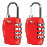 2x TSA Approve 4 Dial Combination Suitcase Luggage Security Padlock Travel Lock
