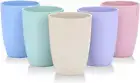 Wheat Straw Unbreakable Cup (12 Oz) - Reusable Drinking Glasses Set of 5