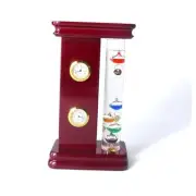 Analog Weather Station with Galileo Thermometer, Quartz Clock, and