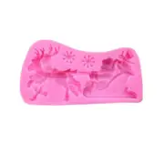 3 Pcs 3D Diy Christmas Santa Clause Sleigh Silicone Soap Mould Candle Cake Baking Tools