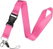 uxcell 1-Pack Breakaway Lanyard for Keys, Pink 1" Wide Keychain Long ID Badges Neck Lanyard Strap with Quick Release Buckle for Man/Woman/Girls/Teacher, ID Holder Folder
