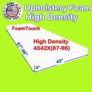 FoamTouch High Density Upholstery Foam Cushion 4" X 42" X (87-96)" Custom Cut