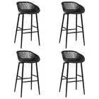 Bar Chairs 4 pcs Black Set of 4 Modern Stools Kitchen Dining Furniture 48161