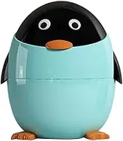 Penguin Trash Can Hygienic and Stylish for Kitchen Durable and Sturdy ABS Garbage Can Wastebasket Garbage Bin, Blue