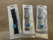 Set Of 3 Stretchy Nylon Solo Loop Bands For Apple Watch 41/40/38mm - New