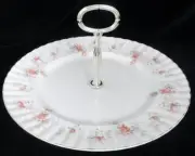 ROYAL ALBERT PEACH ROSE Cake Plate with Handel Bone China NEW NEVER USED England