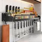 Kitchen Shelf Wall-mounted Spice Storage Racks Punch-free Holder Shelf Organizer