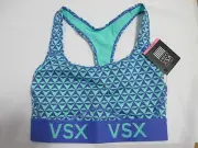 NWT Victoria's Secret VSX Purple/Teal Logo Player Crossback Sport Bra XS
