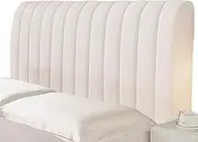 Thick Cotton Padded Headboard Cover Cozy Feeling Decorate for Bedroom Thick Cushion Washable All Inclusive Headboard, Mi Bai, 150CM