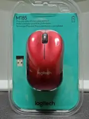 (New) Logitech M185 wireless mouse (Red)