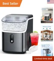 Nugget Ice Makers Countertop, Soft Chewable Crushed Ice Maker Machine, Portab...