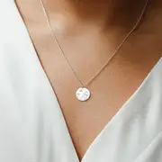 Alloy Flower Pendant Necklace SNOWDROP - Silver - One Size