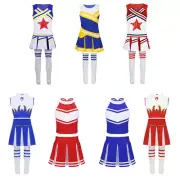 Girl Cheerleader Costume Kid High School Cheerleading Dance Uniform Fancy Dress