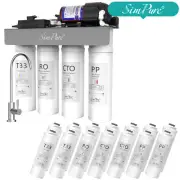SimPure 400GPD 8 Stage UV Tankless Reverse Osmosis System+2-Year Water Filters