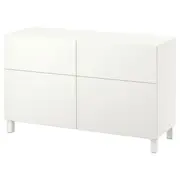 BESTÅ storage combination w doors/drawers, white/Lappviken/Stubbarp white, 120x42x74 cm