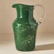 Anthropologie Ilaria Green Glass Pitcher