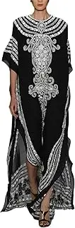 [Generic] Women's Print Swimwear Cover Ups Beach Kaftan Dresses Plus Size Loungewear