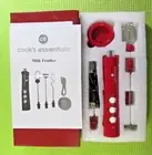 Cook's Essentials Handheld Rechargeable Milk Frother RED + 3 Attachments T-40