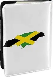 [JEJEA] Jamaica Flag Map Print Travel Organizer Credit Cards Case Passport BookPassport Holder Cover Wallet forTraveling,, Black, One Size