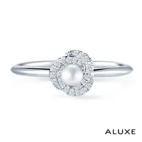 在飛比找momo購物網優惠-【ALUXE 亞立詩】18K金 珍珠鑽石戒指 珍愛蓓蕾 RW