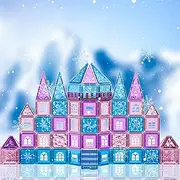 102Pcs Magnetic Tiles, Frozen Toys for Girls 3D Diamond Magnetic Building Blocks, STEM Sensory Educational Toys for Toddlers Kids, Birthday Gifts for Girls 3 4 5 6 7 8+ Year Old 5.5cm
