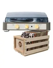 [Gadhouse] Brad MKII Record Player + Bundled Record Storage Crate in Grey