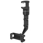 Laser Adjustable Rear Vision Mirror Phone Holder - Secure Grip, Universal 4-7" Phone Compatibility, 360° View